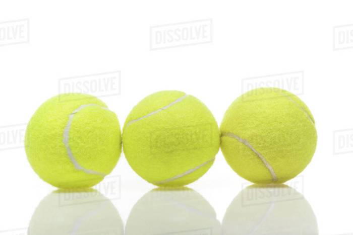 Lay row of tennis balls